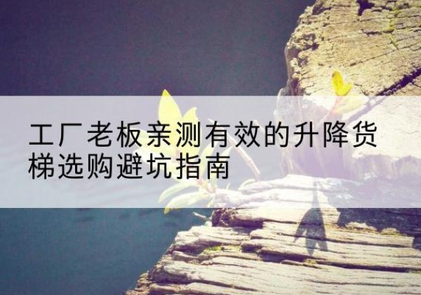 黄龙升降货梯怎么选-工厂老板亲测有效的升降货梯选购避坑指南